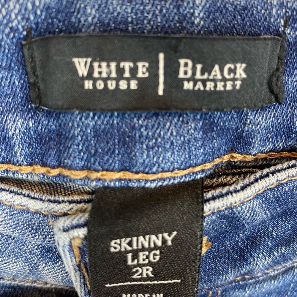 WHBM Skinny Leg Distressed Mid Rise Jeans - Picture 5 of 8